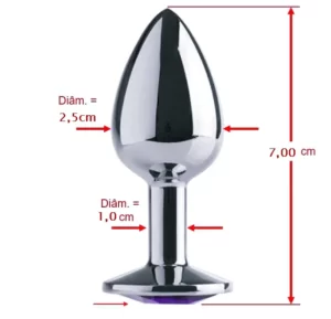 PLUG ANAL DE LUXO CORAÇÃO EM ALUMÍNIO P M G