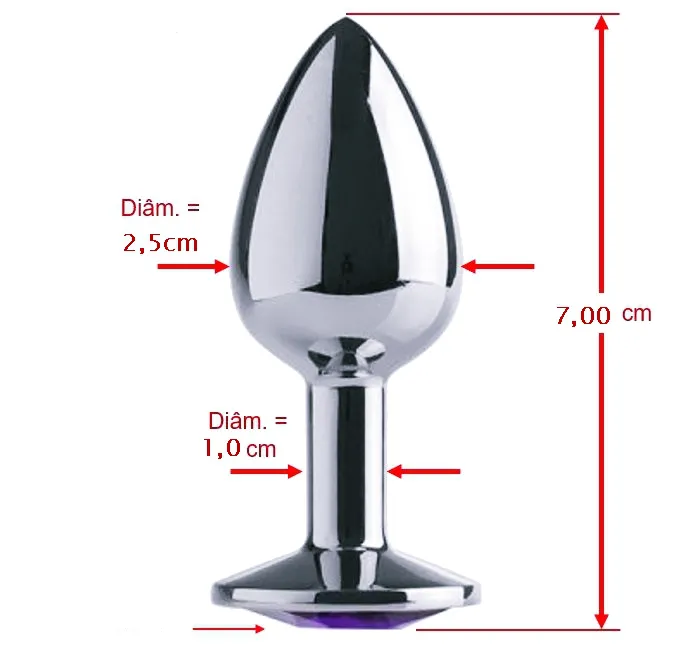 PLUG ANAL DE LUXO CORAÇÃO EM ALUMÍNIO P M G - Imagem 2