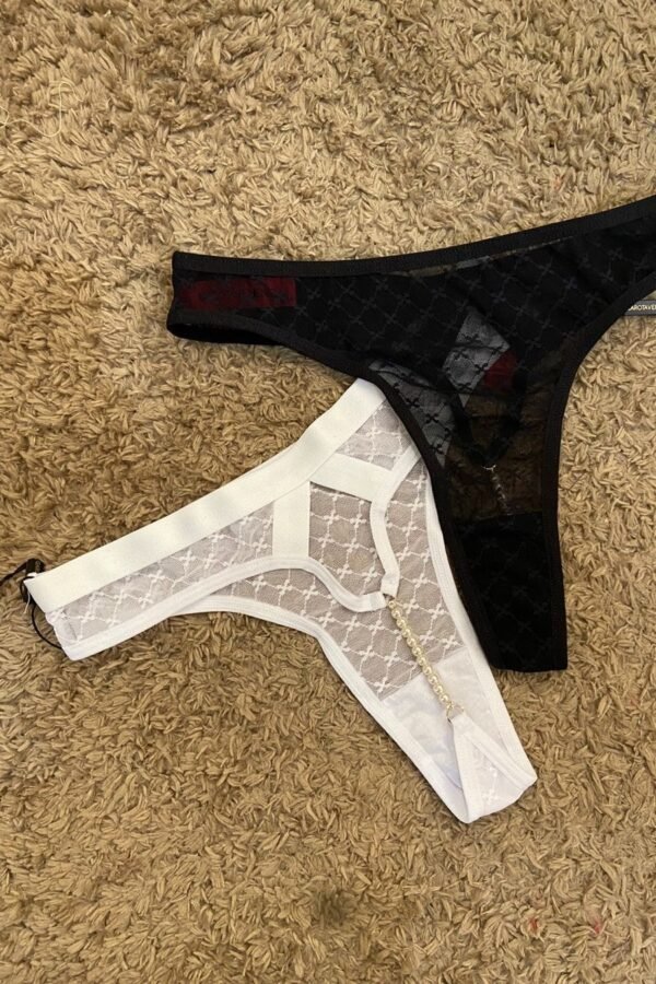 REF: 07315 - CALCINHA SEXY COM PEROLA ESTILO TAILANDESA TODA TRABALHADO COM ELASTICO