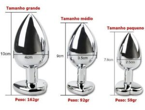 PLUG ANAL – EM AÇO INOXIDÁVEL COM PEDRA BRILHANTE NA BASE