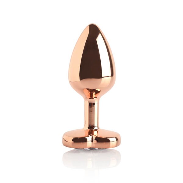 PLUG ANAL ROSE NO TAMANHO P - M - G. COM PEDRA BRILHANTE NA BASE EM FORMATO DE CORAÇÃO - INTT TOYS - Imagem 4