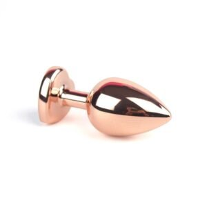 PLUG ANAL ROSE NO TAMANHO P – M – G. COM PEDRA BRILHANTE NA BASE EM FORMATO DE CORAÇÃO – INTT TOYS