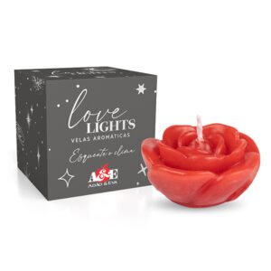 Vela Aromática Afrodisíaca Formato de Rosa Vermelha