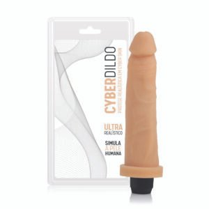 Prótese em Cyber Skin® 10 – 18,5×4,5cm com vibrador multivelocidade CYB07