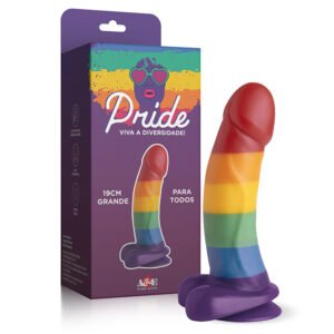 Pride – Viva a Diversidade! – Pênis Realísta Com Escroto e Ventosa 19cm