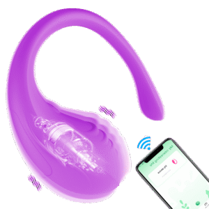 Vibrador em Formato de Glande Roxo com APP e 9 Modos de Vibração ME005