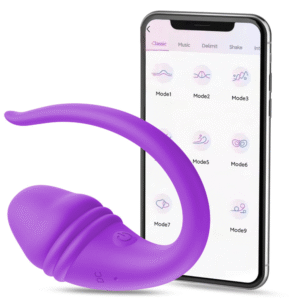 Vibrador em Formato de Glande Roxo com APP e 9 Modos de Vibração ME005