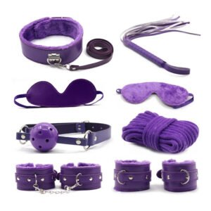 Kit Bondage 8 em 1 em Pelúcia – BDSM Fetiche