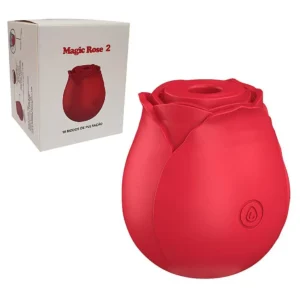 Rosa Estimuladora de Clitóris com 10 Modos de Pulsação.