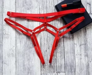 TANGA SENSUAL DE TIRAS SADOMASOQUISTA COM REGULAGEM
